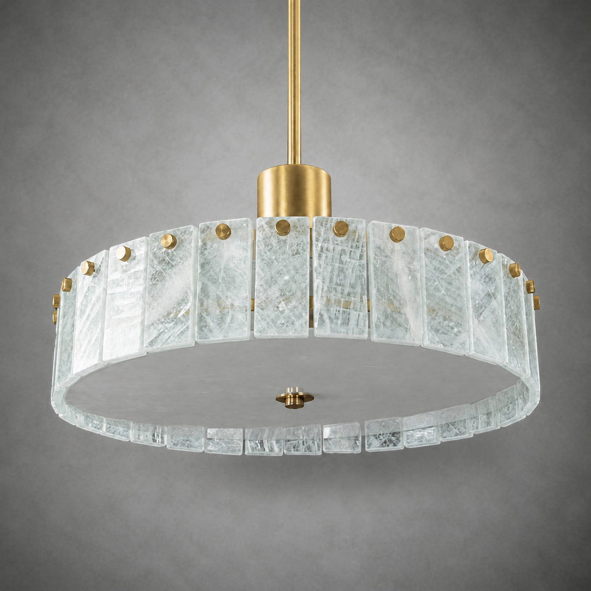 Modern Luxury Stone LED Drum Chandelier