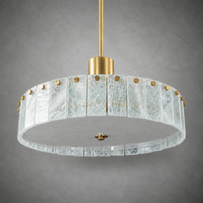 Modern Luxury Stone LED Drum Chandelier