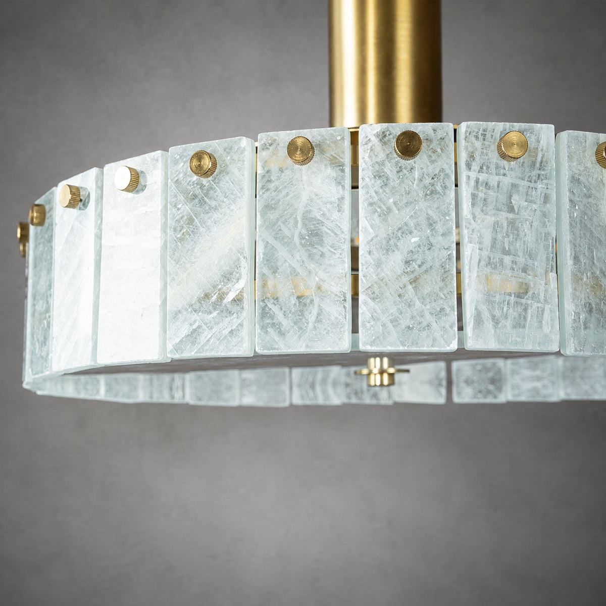 Modern Luxury Stone LED Drum Chandelier