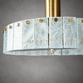 Modern Luxury Stone LED Drum Chandelier