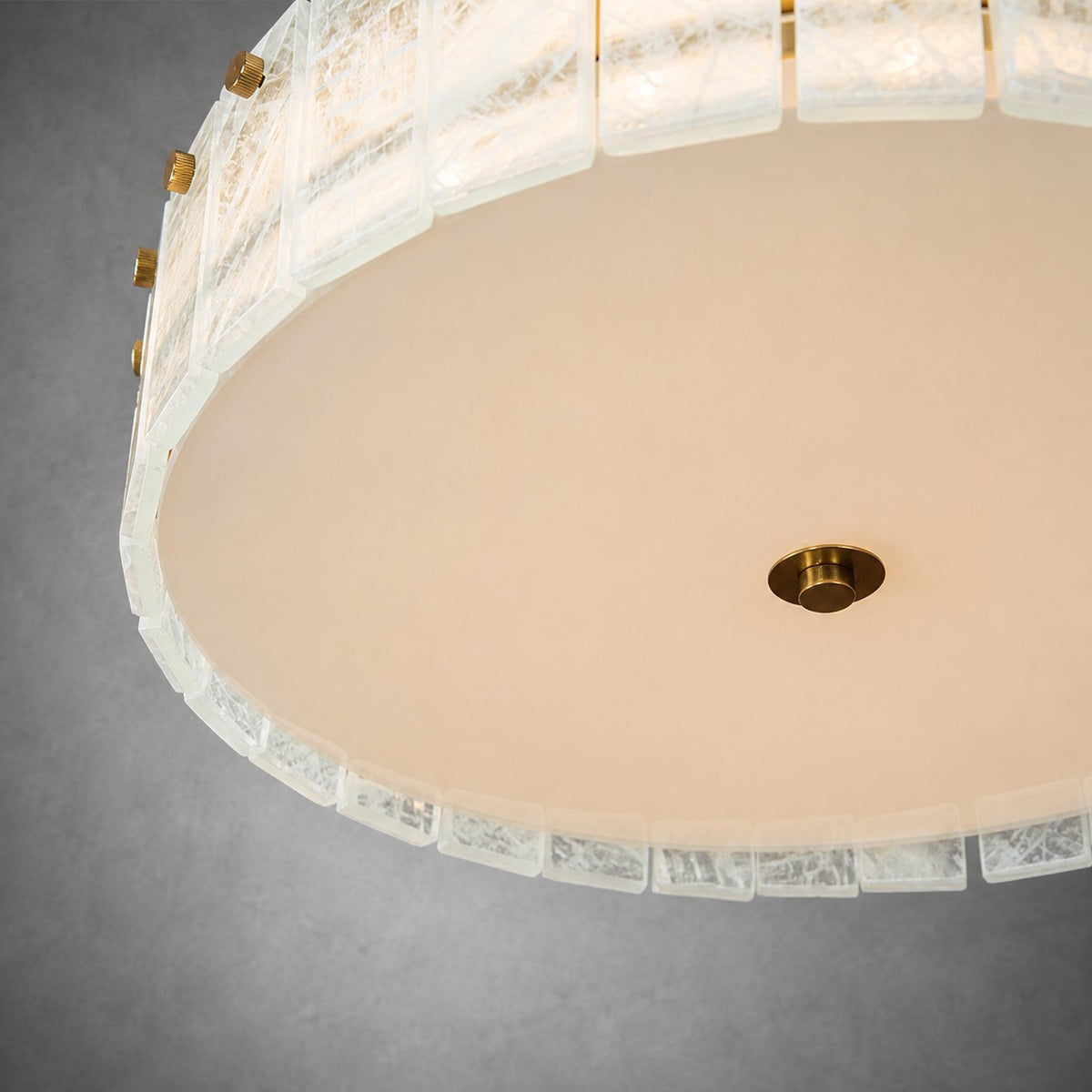 Modern Luxury Stone LED Drum Chandelier