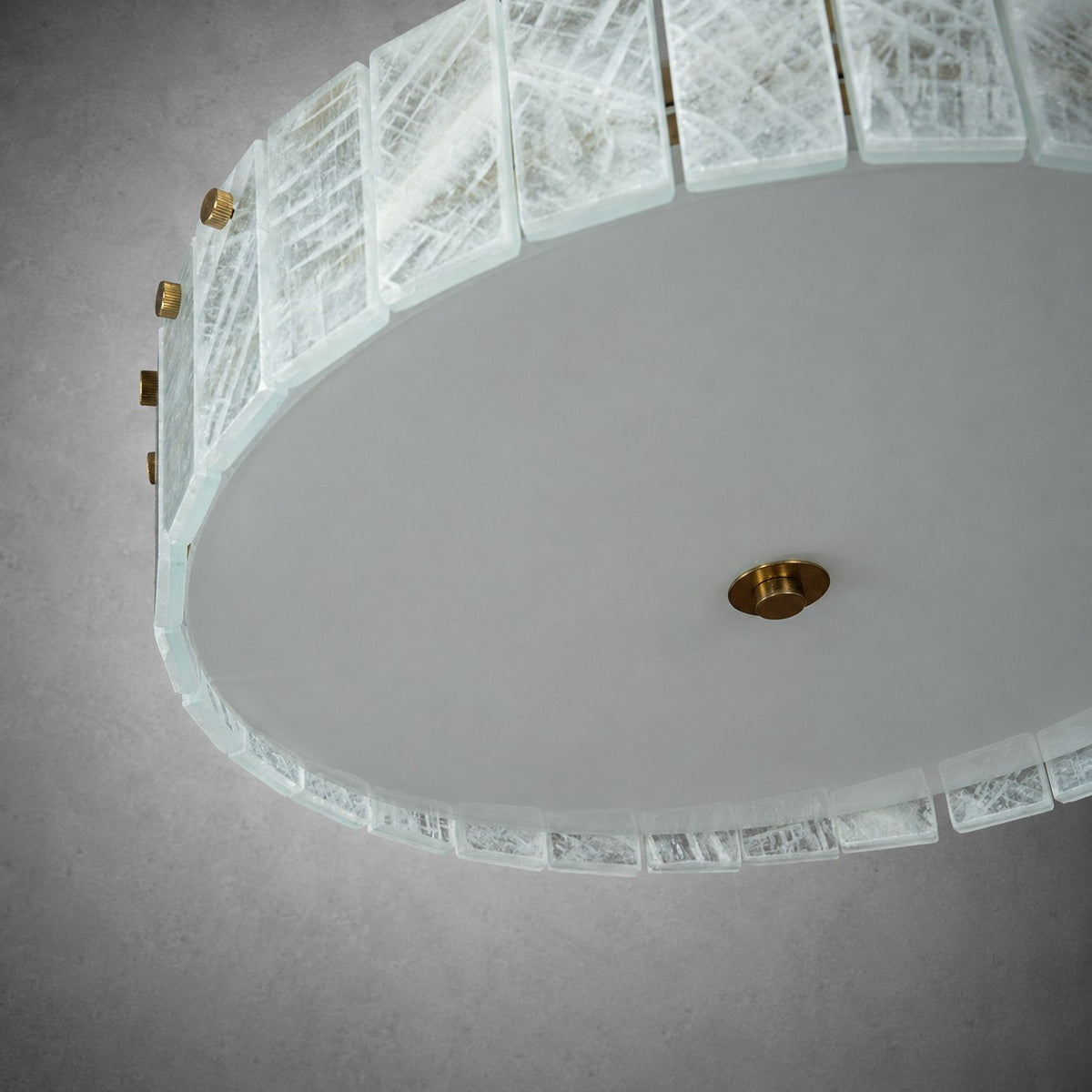 Modern Luxury Stone LED Drum Chandelier