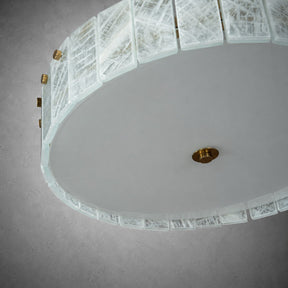 Modern Luxury Stone LED Drum Chandelier