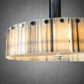 Modern Luxury Stone LED Drum Chandelier