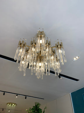 Modern Luxury Tiered Glass Cylinders Chandelier for Living Room/Bedroom/Dining Room/Bathroom