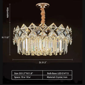 Modern Luxury Tiered Transparent Crystal Chandelier Suit for Living/Dining Room/Bedroom, art designer, round,oval