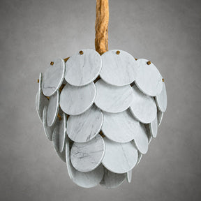 Modern Pearl Mist Gray Luxury stone Petal Chandelier
