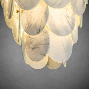 Modern Pearl Mist Gray Luxury stone Petal Chandelier