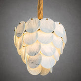 Modern Pearl Mist Gray Luxury stone Petal Chandelier