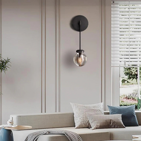Modern Pearl Shape Glass Wall Sconce 15", Bedroom Wall Lamp Fixture