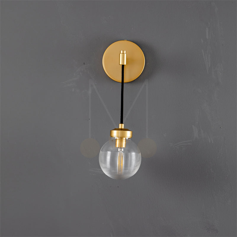 Modern Pearl Shape Glass Wall Sconce 15", Bedroom Wall Lamp Fixture