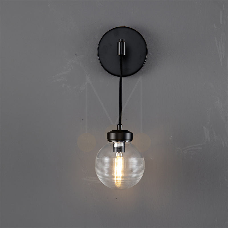 Modern Pearl Shape Glass Wall Sconce 15", Bedroom Wall Lamp Fixture