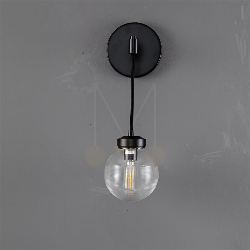 Modern Pearl Shape Glass Wall Sconce 15", Bedroom Wall Lamp Fixture