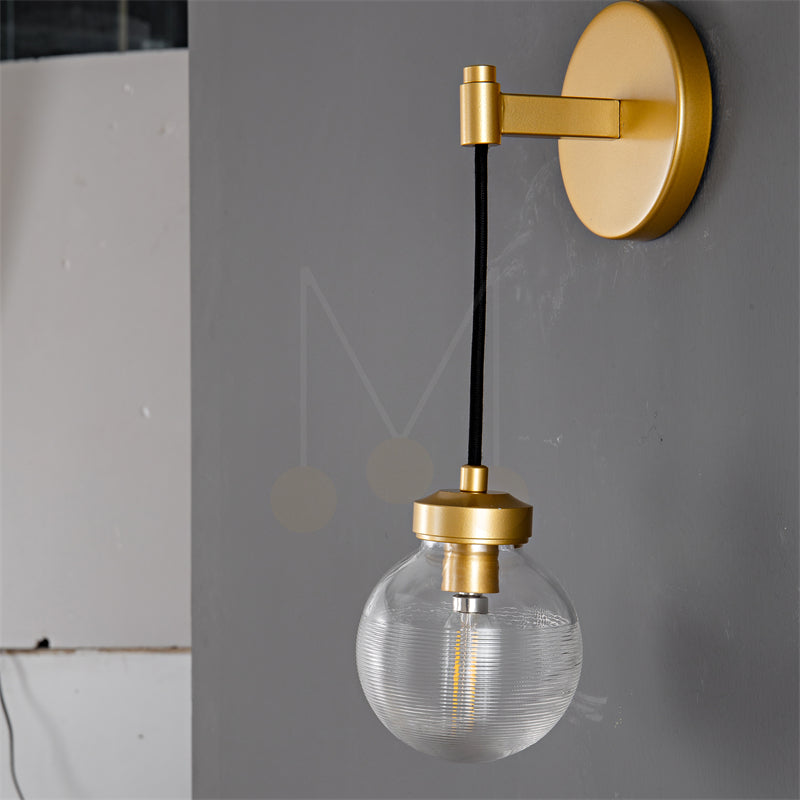 Modern Pearl Shape Glass Wall Sconce 15", Bedroom Wall Lamp Fixture