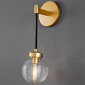 Modern Pearl Shape Glass Wall Sconce 15", Bedroom Wall Lamp Fixture