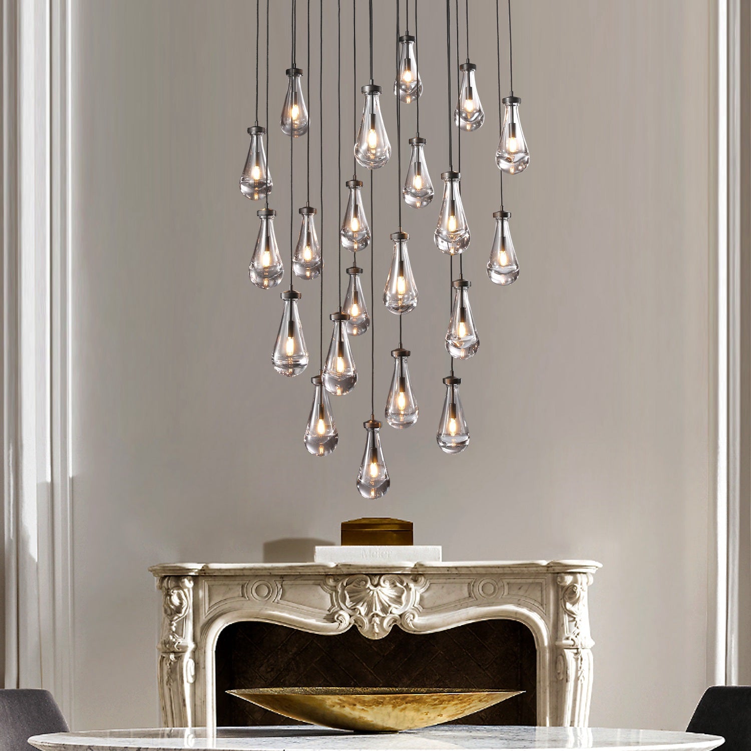 Modern Raindrop Chandelier D47" 21-Lights