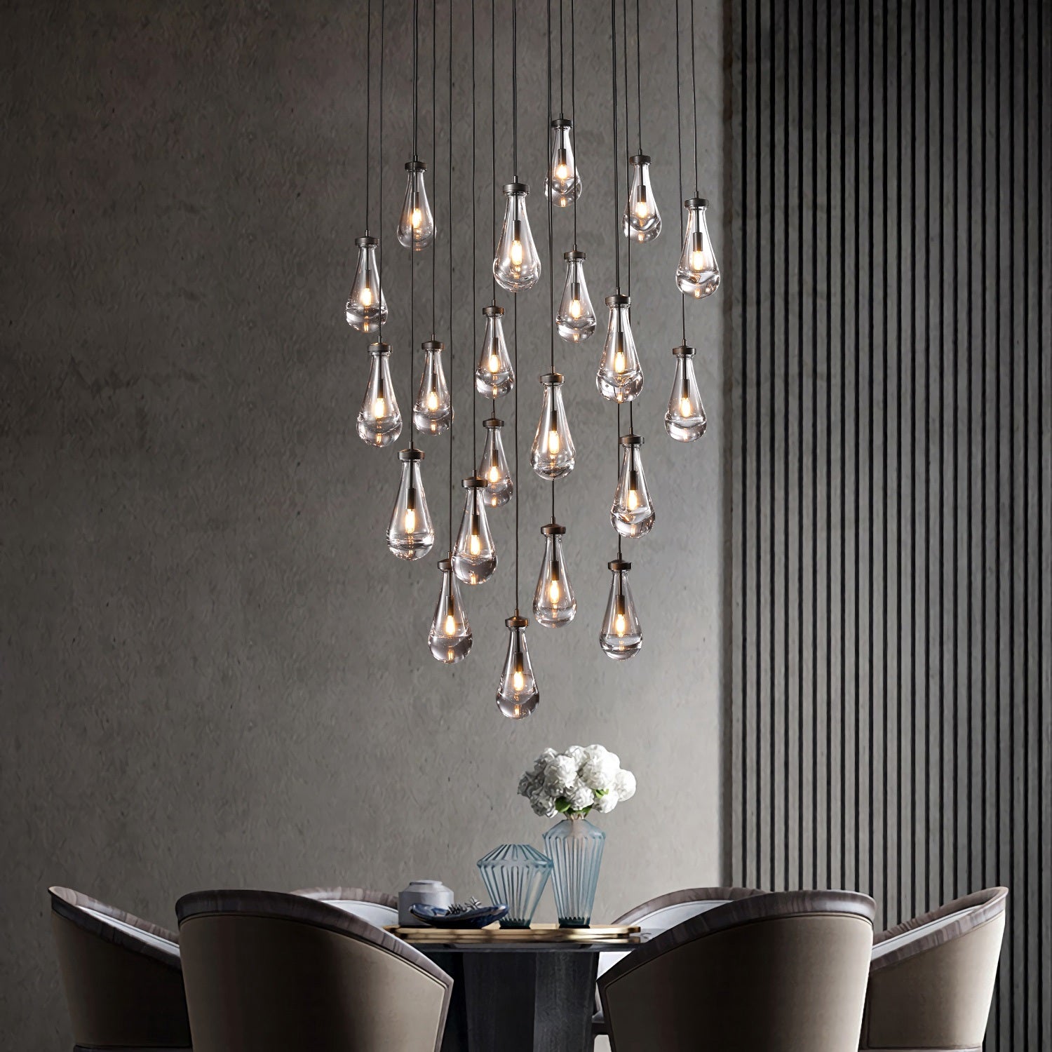 Modern Raindrop Chandelier D47" 21-Lights