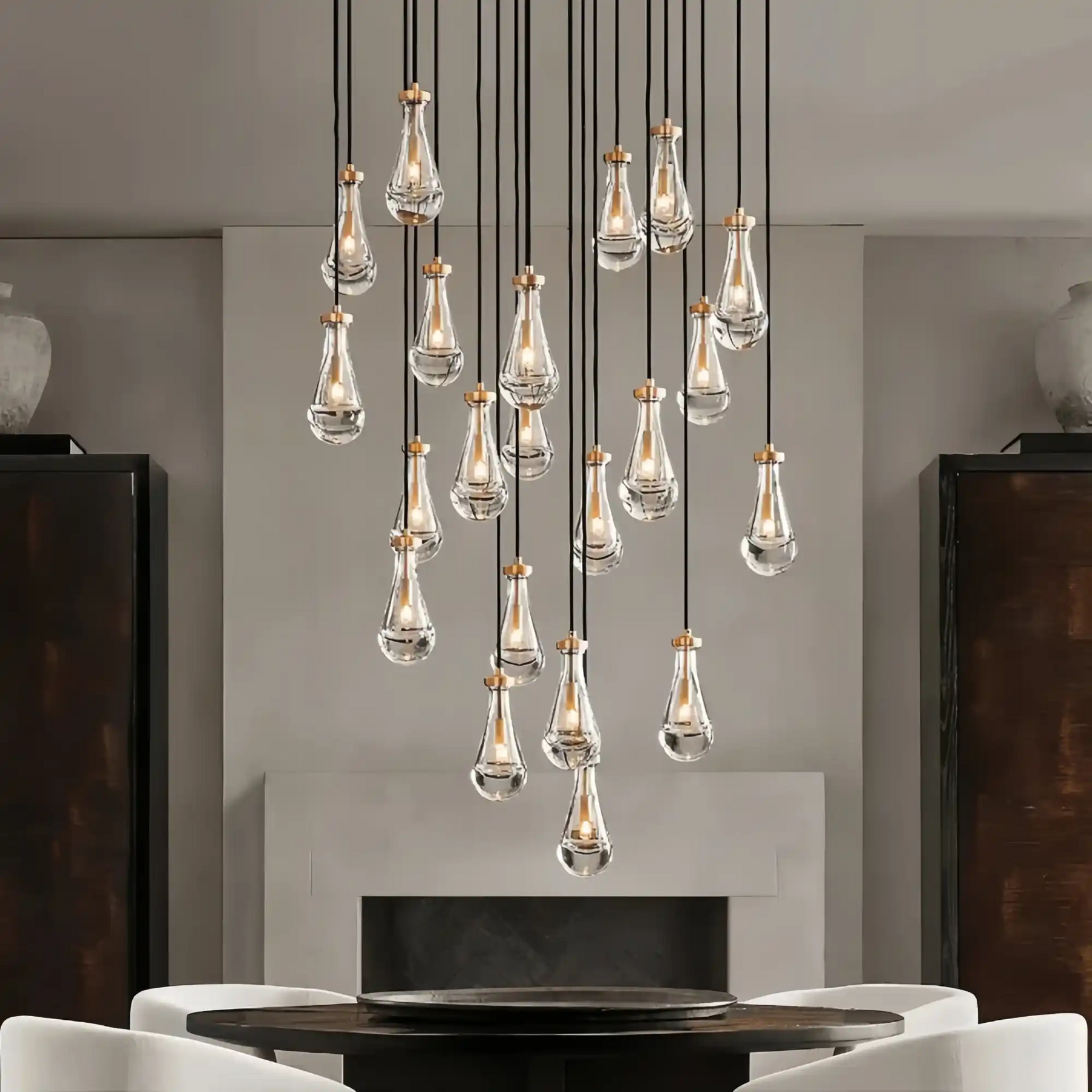 Modern Raindrop Chandelier Round / Rectangle For Living Room Dining Room