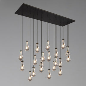 Modern Raindrop Chandelier Rectangle For Dinning Room Kitchen Island