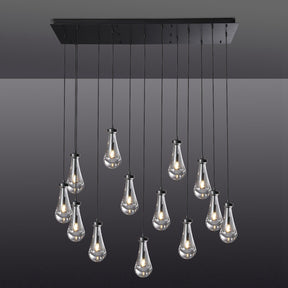 Modern Raindrop Chandelier Rectangle For Dinning Room Kitchen Island