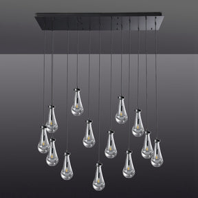 Modern Raindrop Chandelier Rectangle For Dinning Room Kitchen Island