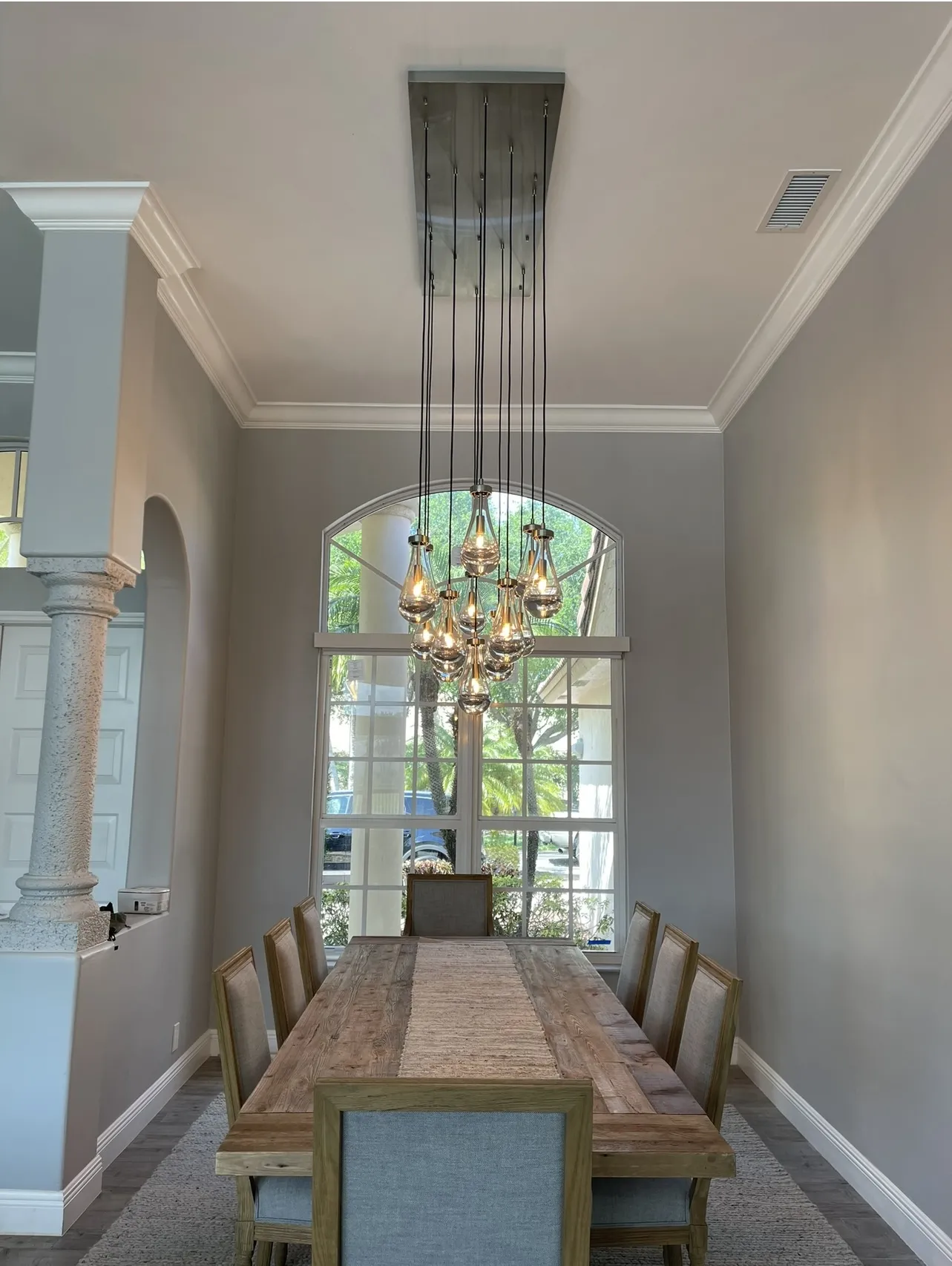 Modern Raindrop Chandelier Rectangle For Dinning Room Kitchen Island