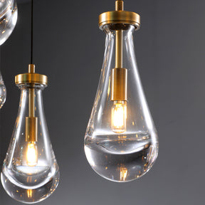 Modern Raindrop Chandelier Rectangle For Dinning Room Kitchen Island