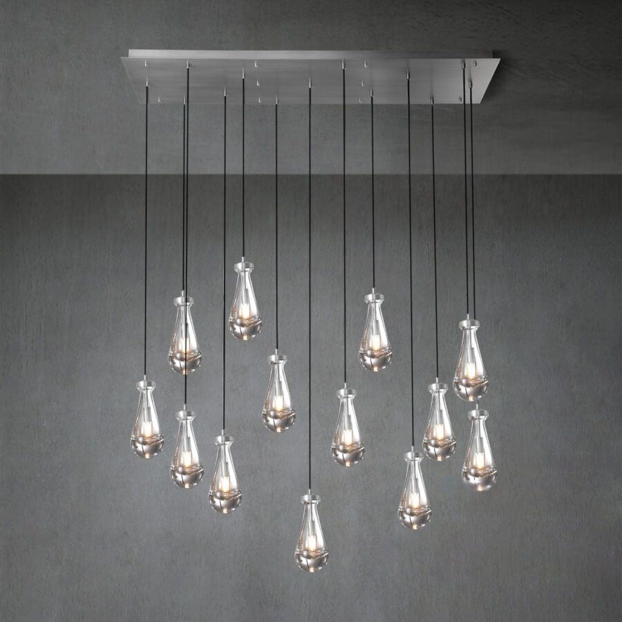Modern Raindrop Chandelier Rectangle For Dinning Room Kitchen Island