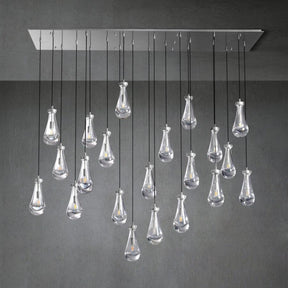 Modern Raindrop Chandelier Rectangle For Dinning Room Kitchen Island