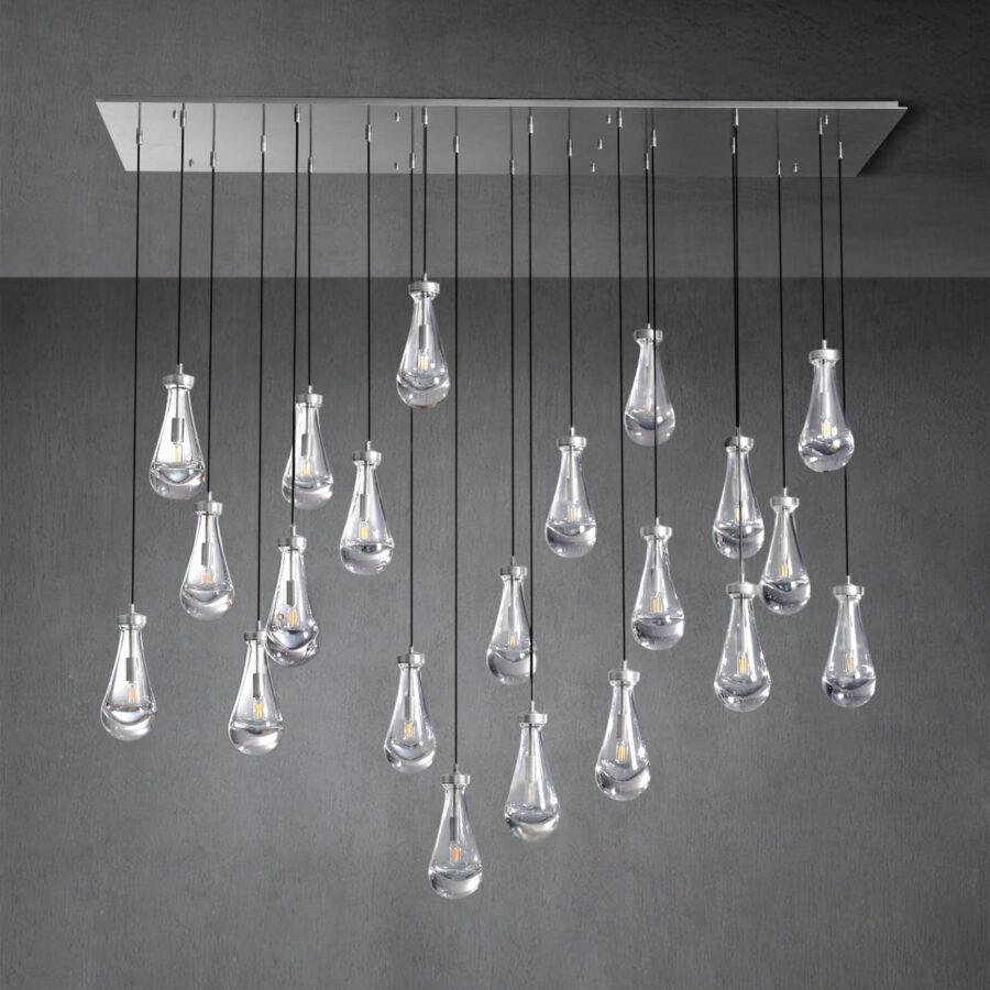 Modern Raindrop Chandelier Rectangle For Dinning Room Kitchen Island