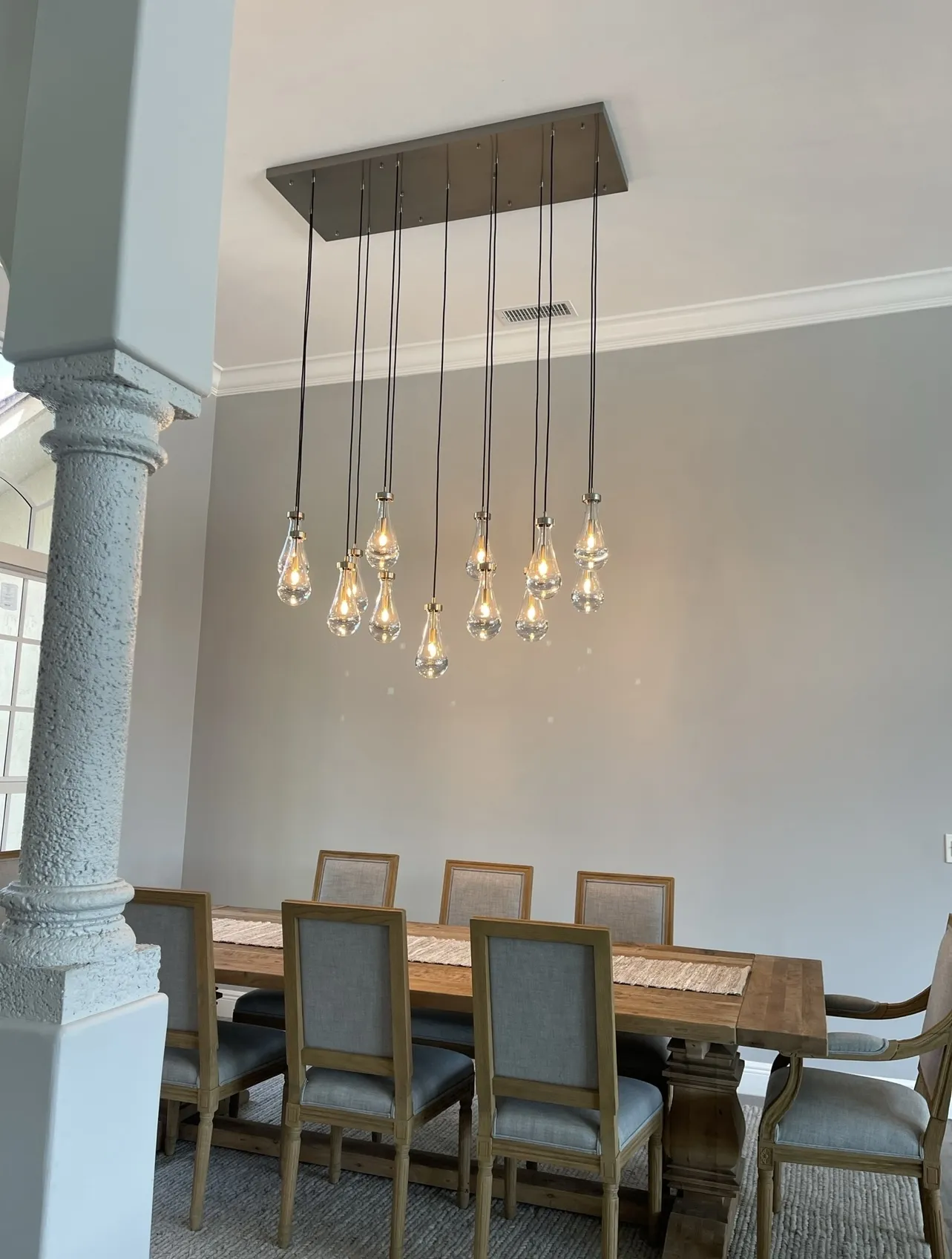 Modern Raindrop Chandelier Rectangle For Dinning Room Kitchen Island