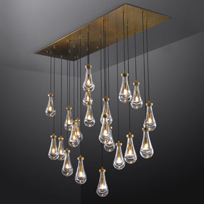 Modern Raindrop Chandelier Rectangle For Dinning Room Kitchen Island