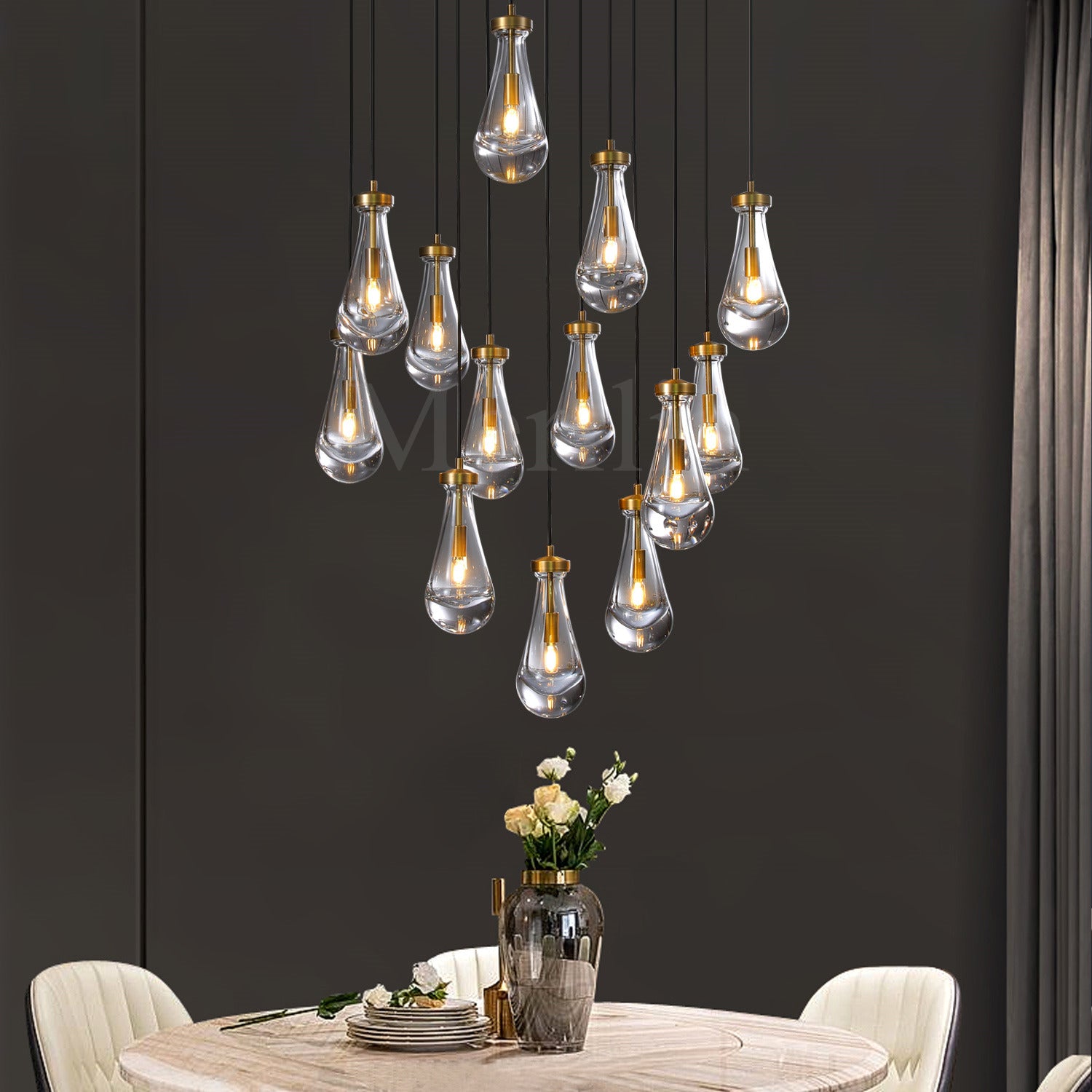Modern Raindrop Chandelier Round / Rectangle For Living Room Dining Room