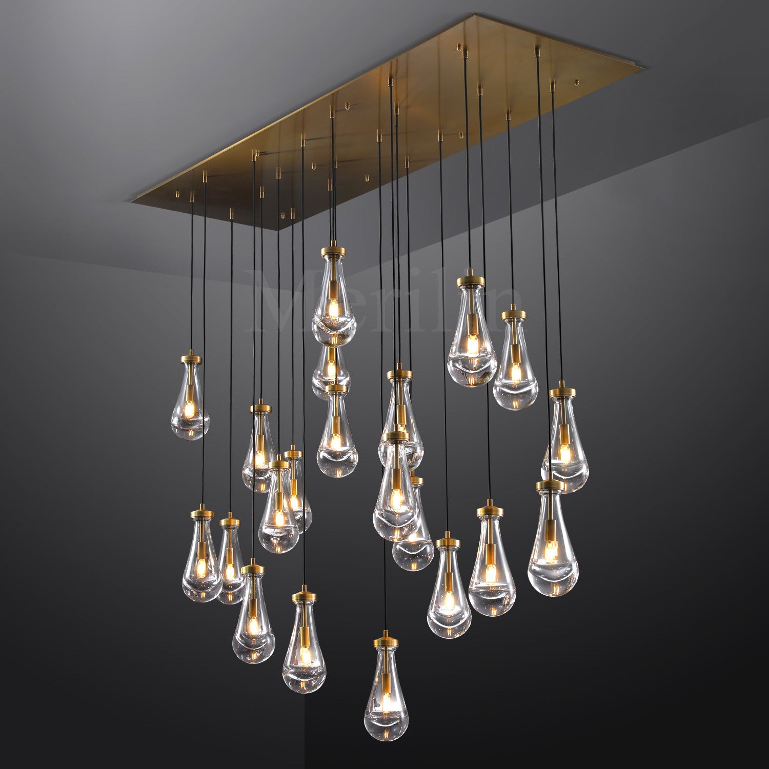 Modern Raindrop Chandelier Round / Rectangle For Living Room Dining Room