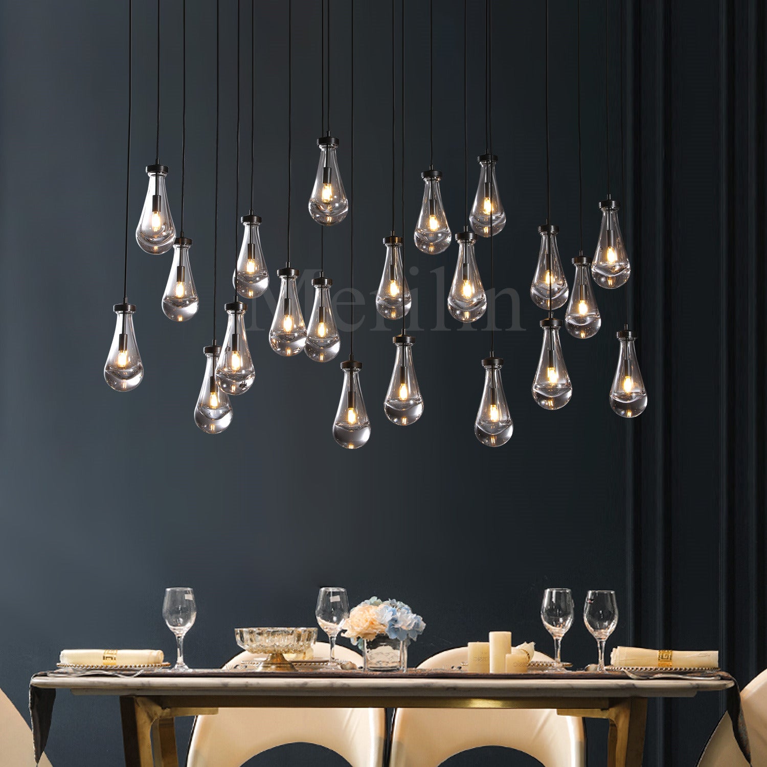 Modern Raindrop Chandelier Round / Rectangle For Living Room Dining Room
