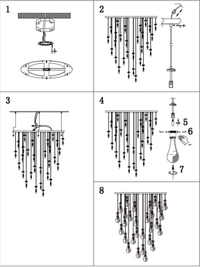 Modern Raindrop Chandelier Round / Rectangle For Living Room Dining Room