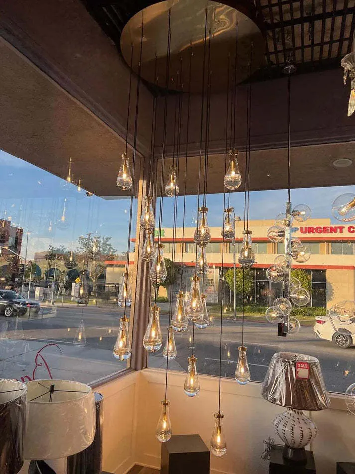 Modern Raindrop Chandelier Round / Rectangle For Living Room Dining Room