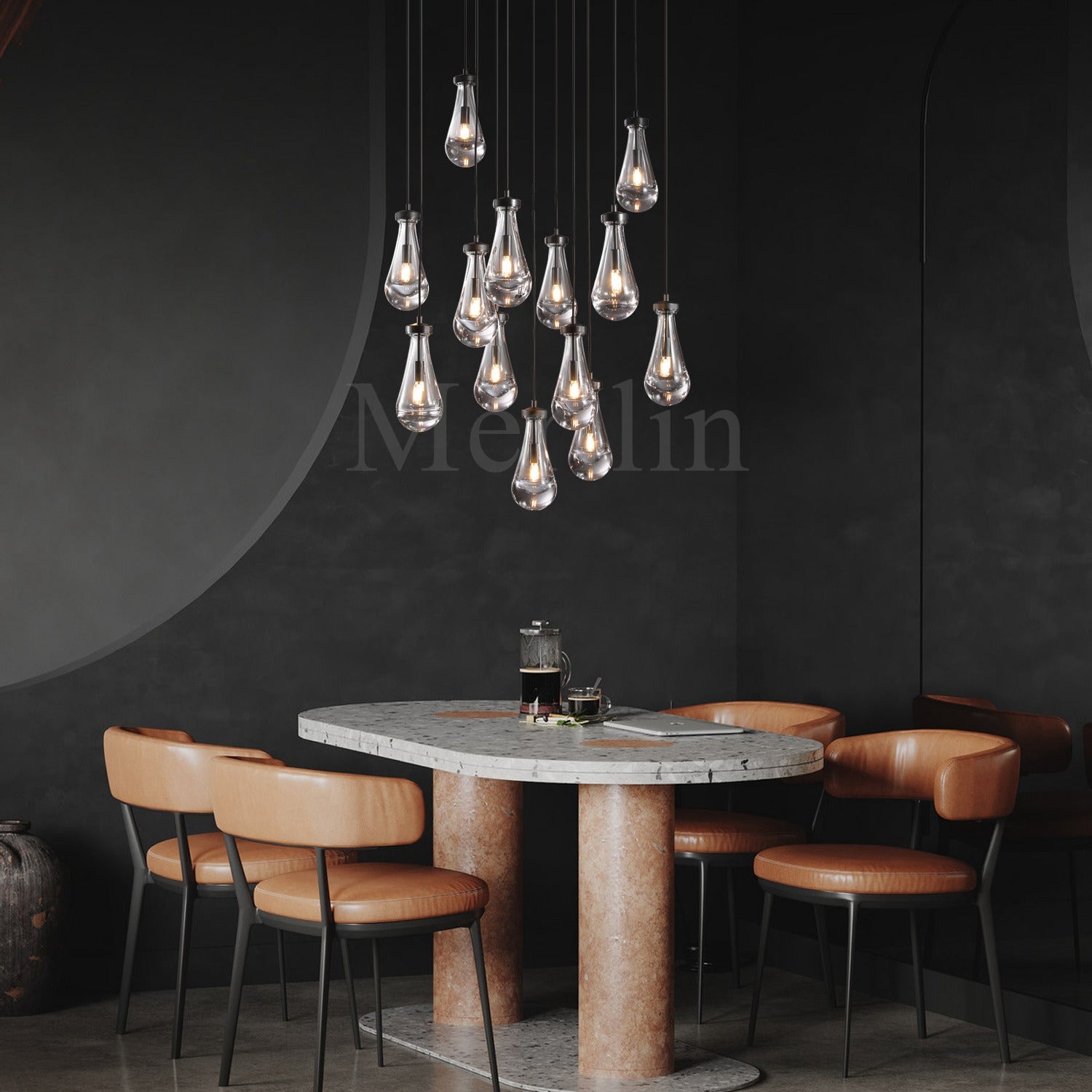 Modern Raindrop Chandelier Round / Rectangle For Living Room Dining Room