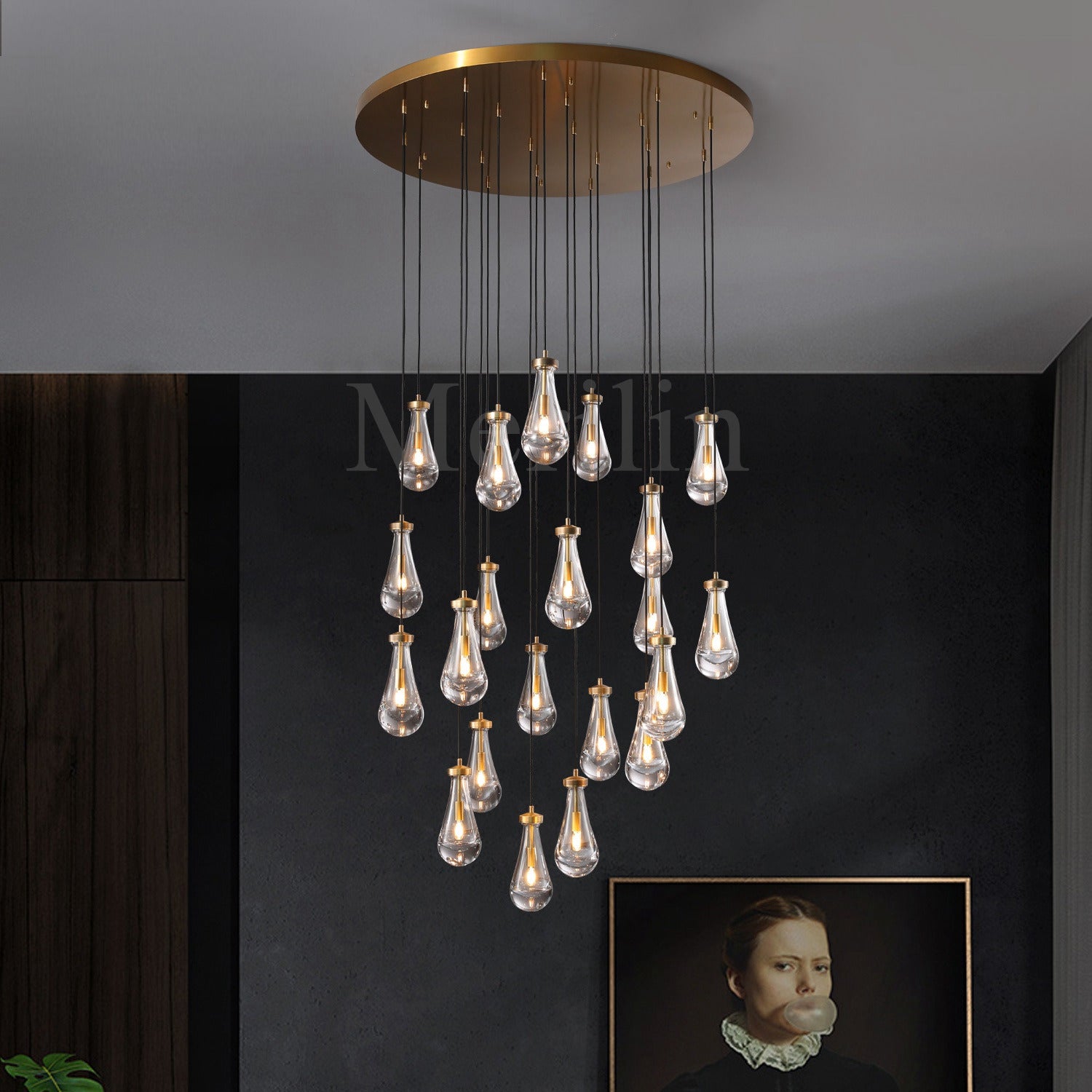 Modern Raindrop Chandelier Round / Rectangle For Living Room Dining Room