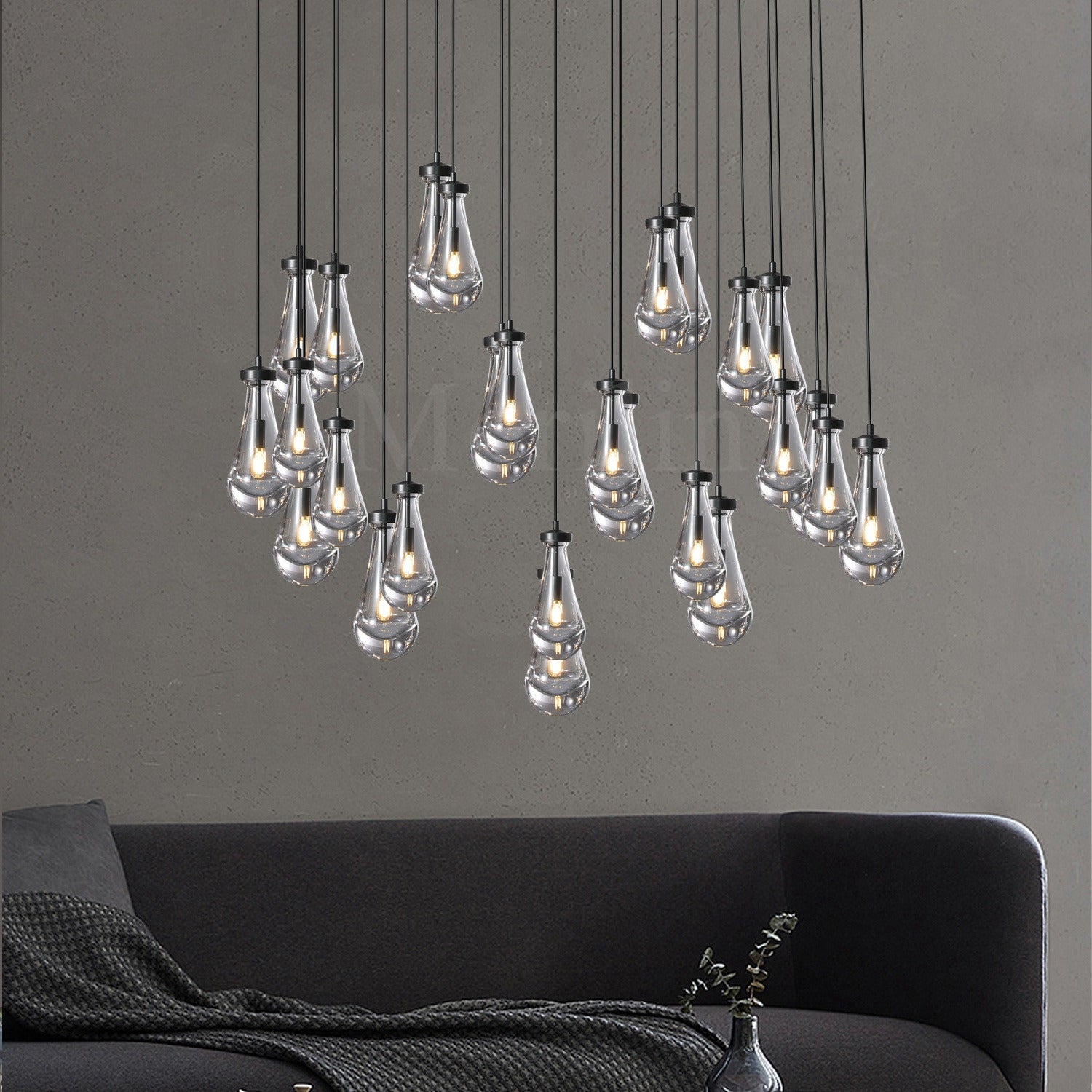 Modern Raindrop Chandelier Round / Rectangle For Living Room Dining Room