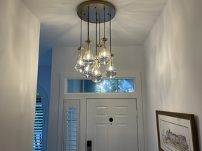 Modern Raindrop Round Brass Chandelier D18" 7-Lights
