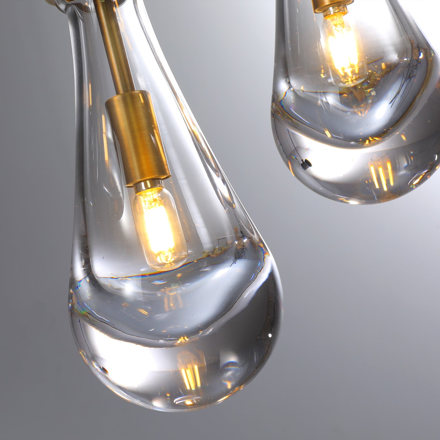 Modern Raindrop Round Brass Chandelier D36" 13-Lights