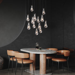 Modern Raindrop Round Brass Chandelier D36" 13-Lights