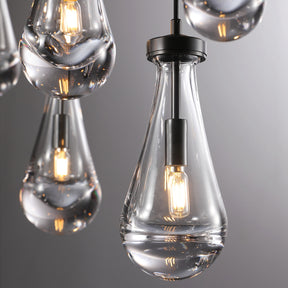 Modern Raindrop Round Brass Chandelier D36" 13-Lights