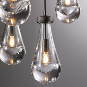 Modern Raindrop Round Brass Chandelier D36" 13-Lights