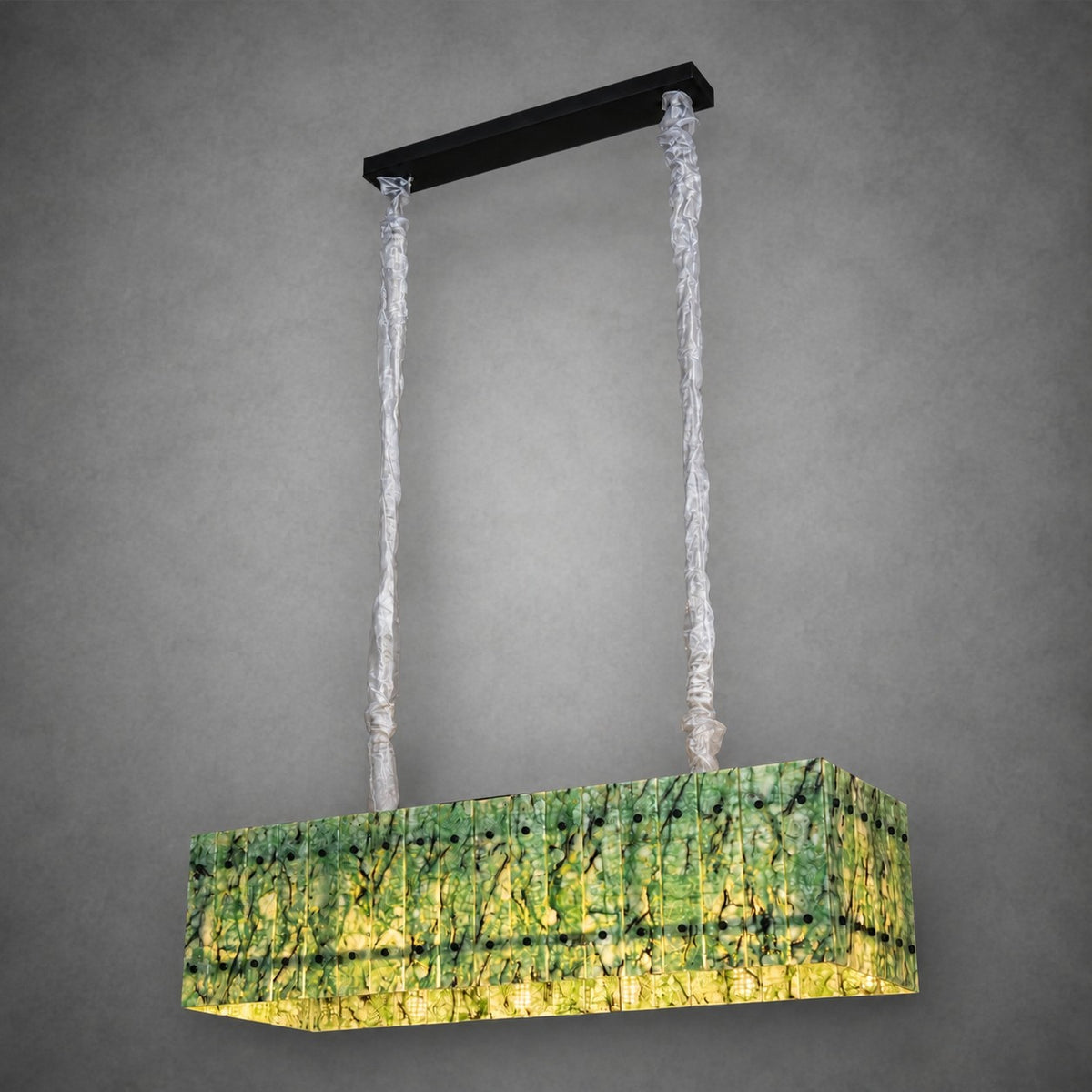 Modern Rectangular Luxury Stone Linear Chandelier