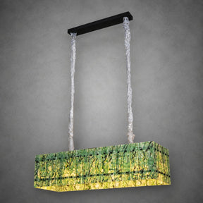 Modern Rectangular Luxury Stone Linear Chandelier