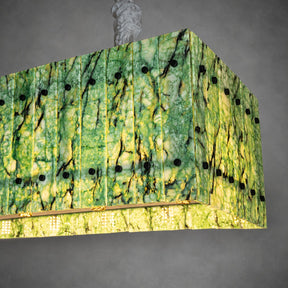 Modern Rectangular Luxury Stone Linear Chandelier