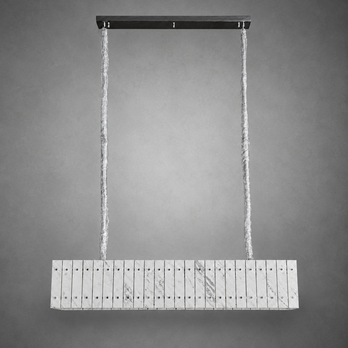 Modern Rectangular Luxury Stone Linear Chandelier
