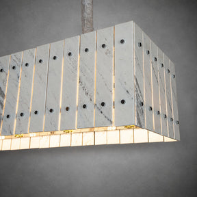 Modern Rectangular Luxury Stone Linear Chandelier